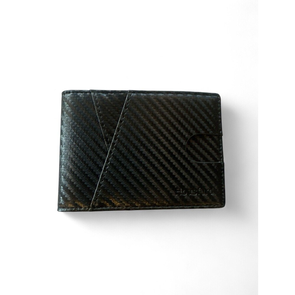 NEW Housfurd Men's Slim Wallet Black & Orange Money Clip Bifold RFID Blocking